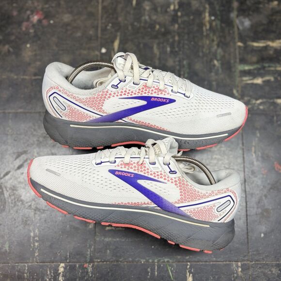 Brooks Ghost 14 Womens Shoes Size 9 White Running Walking Athletic Sneakers - Picture 2 of 5
